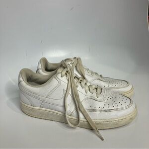 Nike all white court vision sneakers size‎ 9
